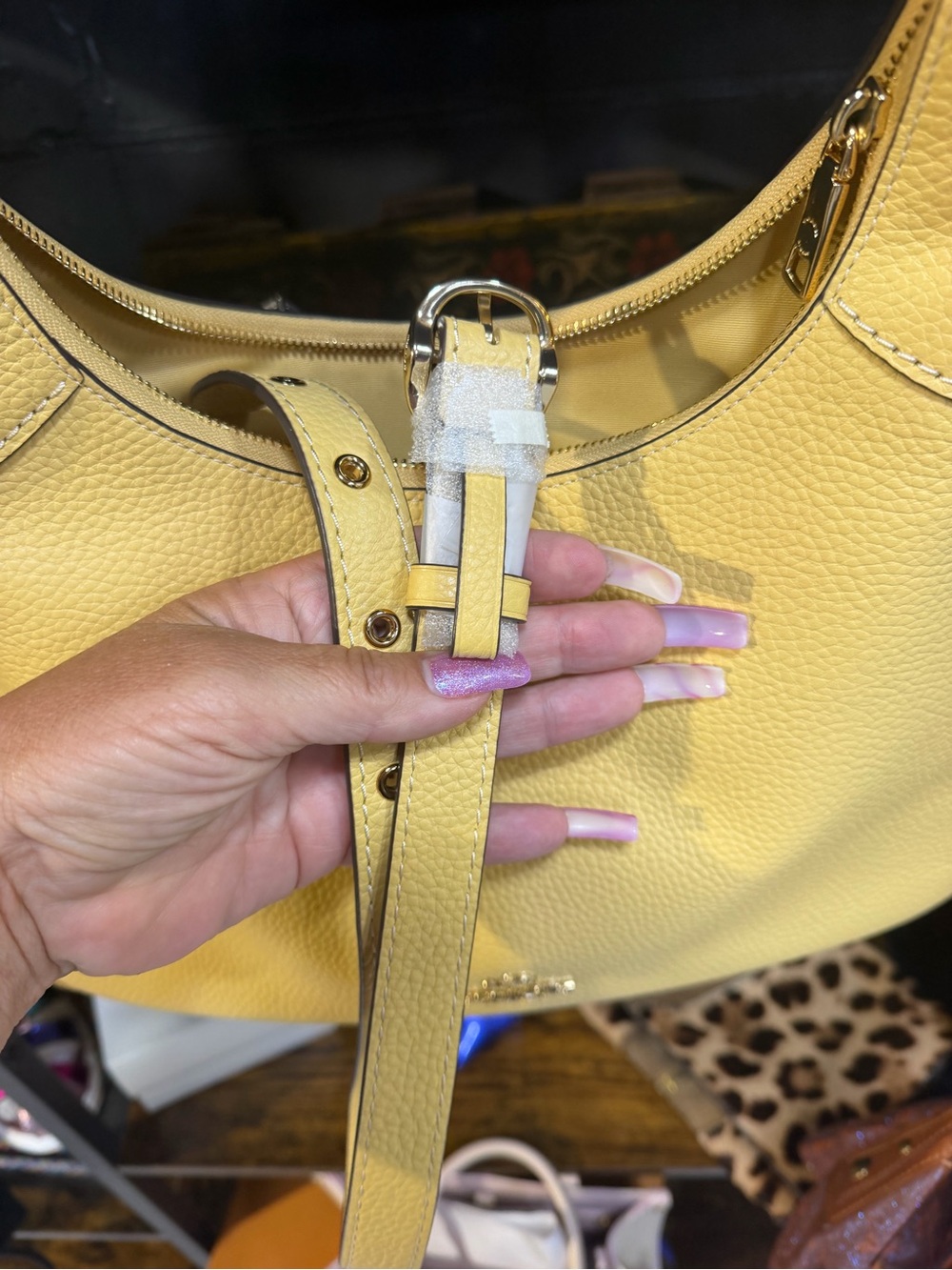 Coach Ella Shoulder Bag Butter Yellow W Gold Hardware NWT - Picture 7 of 9